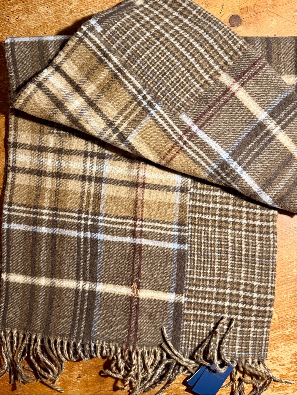 POLO by Ralph Lauren Patchwork/Plaid Oversized Scarf - Picture 4 of 9